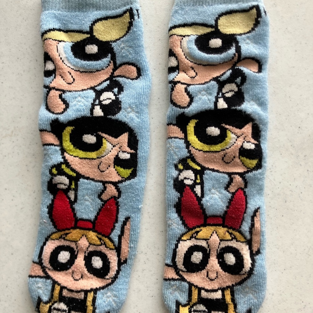 Pair Of Vintage 2000 Powerpuff Girls Women’s sock Y2K Cartoon Network